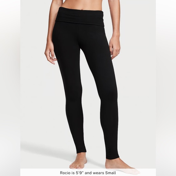 Victoria's Secret Pants - 🆕 VICTORIA’S SECRET VSX VS COTTON YOGA MID-RISE FOLDOVER LEGGINGS